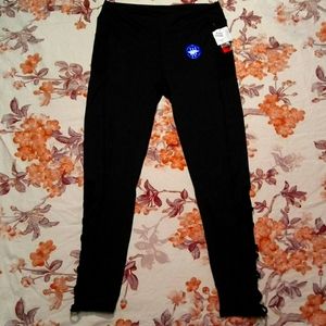 NWT Women's Athletic Leggings | Laced Calf & Side Pocket | Moisture-Wicking